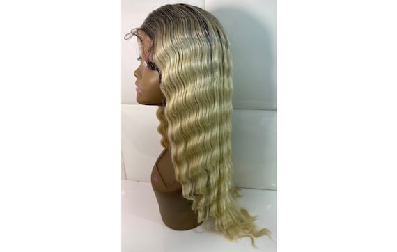 GLAMOROUS LIGHT BLONDE Synthetic Lace Front Wig Long Crimp Waves Hair Wavy Vintage Finger Wave Hollywood Glam Retro Flapper Hairstyle Etsy Canada