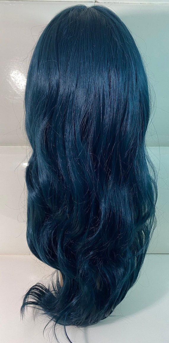 DARK TEAL Swiss Lace Front Wig Deep Center Part Long Wavy - Etsy DARK TEAL Swiss Lace Front Wig Deep Center Part Long Wavy - Etsy