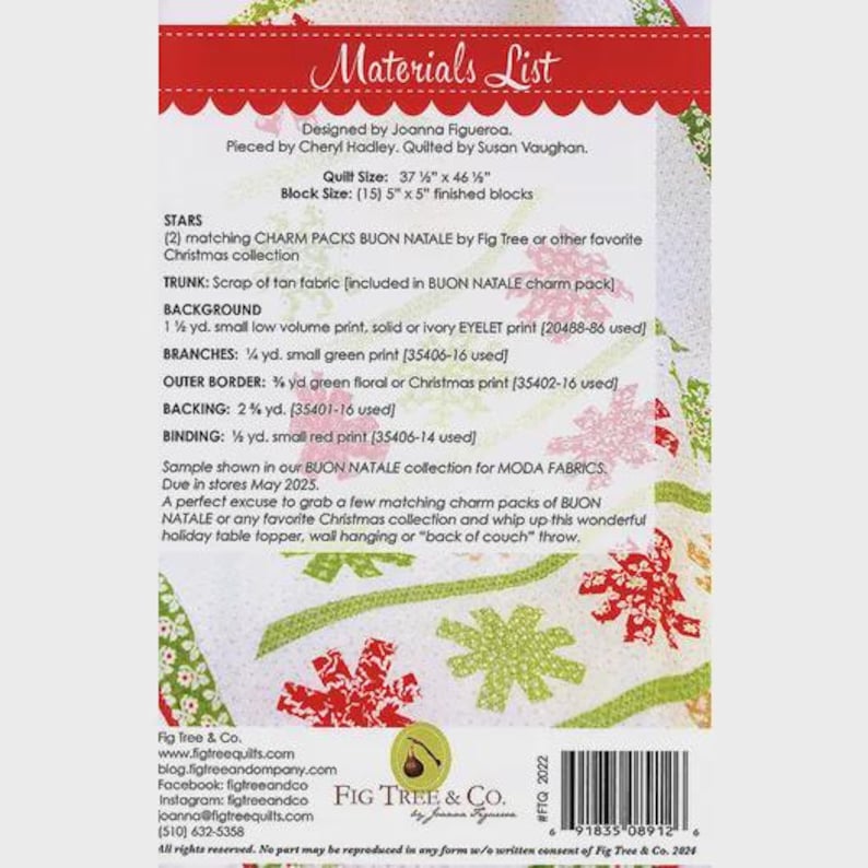 Buon Natale Starry Pines Quilt Kit by Joanna Figeuroa of Fig Tree Co ...