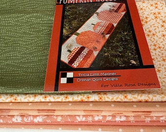 Pumpkin Hollow Tablerunner Complete Quilt Kit - 16” X 50” - Soft, Light Colors