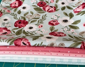 Lovestruck 6 Yd Blue Bundle by Lella Boutique - 6 Prints (1 Yd Each)