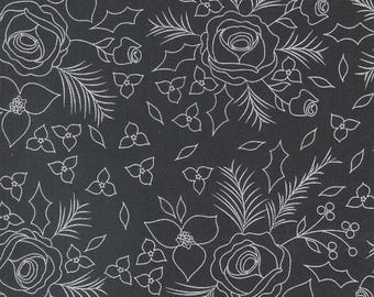 Starberry Winter Sketch - Charcoal Large Floral # 29181-14 by Corey Yoder for Moda Fabrics - By The Yard