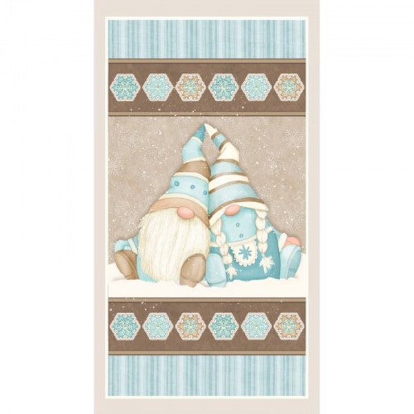 I Love Sn’ Gnomies Gnome Panel by Shelly Comiskey for Henry Glass Fabrics 24” x44”