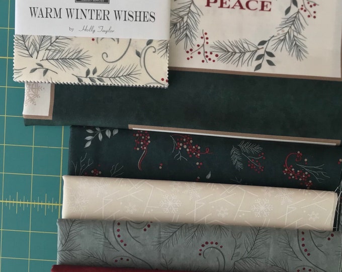 Warm Winter Wishes Fabric Bundle by Holly Taylor for Moda Charm Pack, Panel and Yardage Etsy