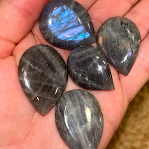 SET OF 5 | Flashy Labradorite Tear Drops | Home Decor | Gift | Birthday Gift | Gift for Her | Gift for Him | Anniversary Gift | Eco Friendly