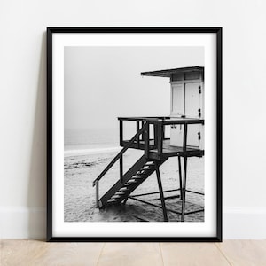 Timeless Lifeguard Tower Black & White Fine Art Photography Print