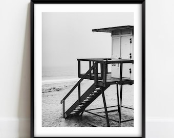 Timeless Lifeguard Tower Black & White Fine Art Photography Print