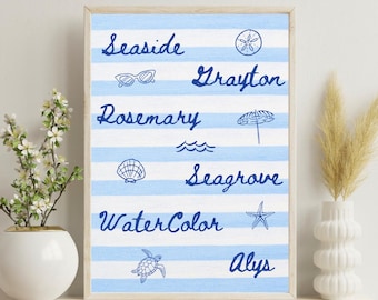 30a Florida Coastal Beach Towns Wall Art (Digital Download)