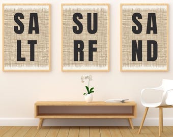 Salt Surf Sand Print Set of 3: Beach House Decor (Digital Download)