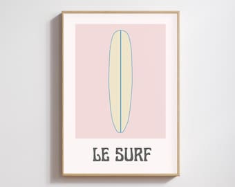 Le Surf Coastal Surfboard Wall Art (Digital Download)