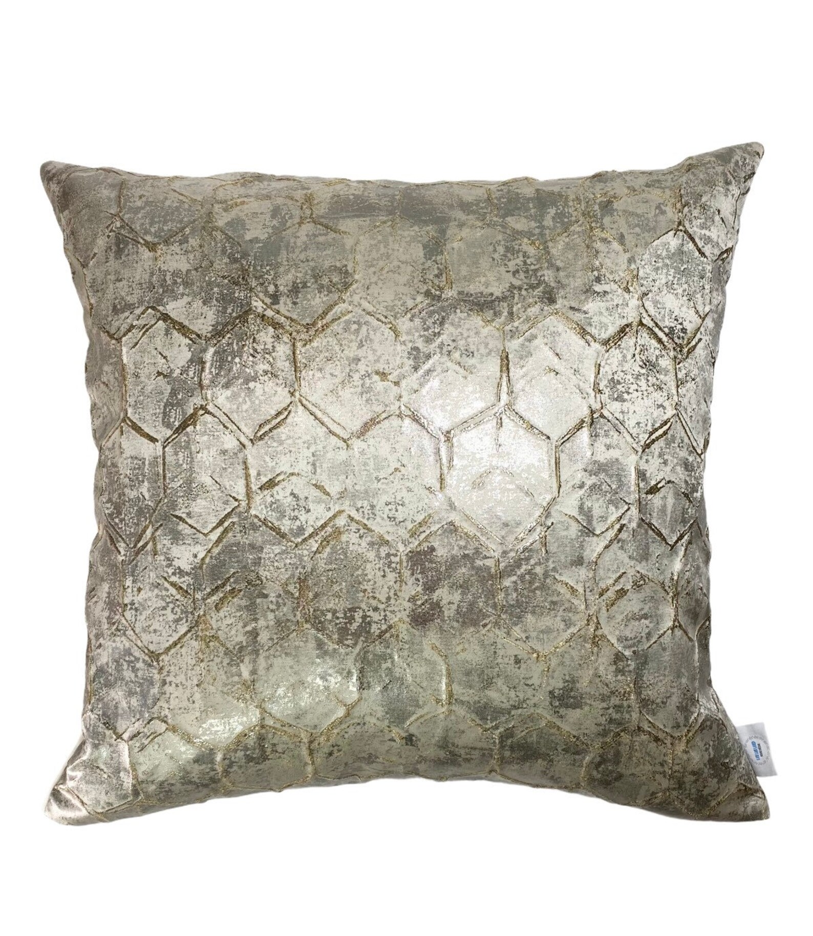 Silk Glam Throw Pillow Cover 20x20 Neutral Velvet Metallic Etsy