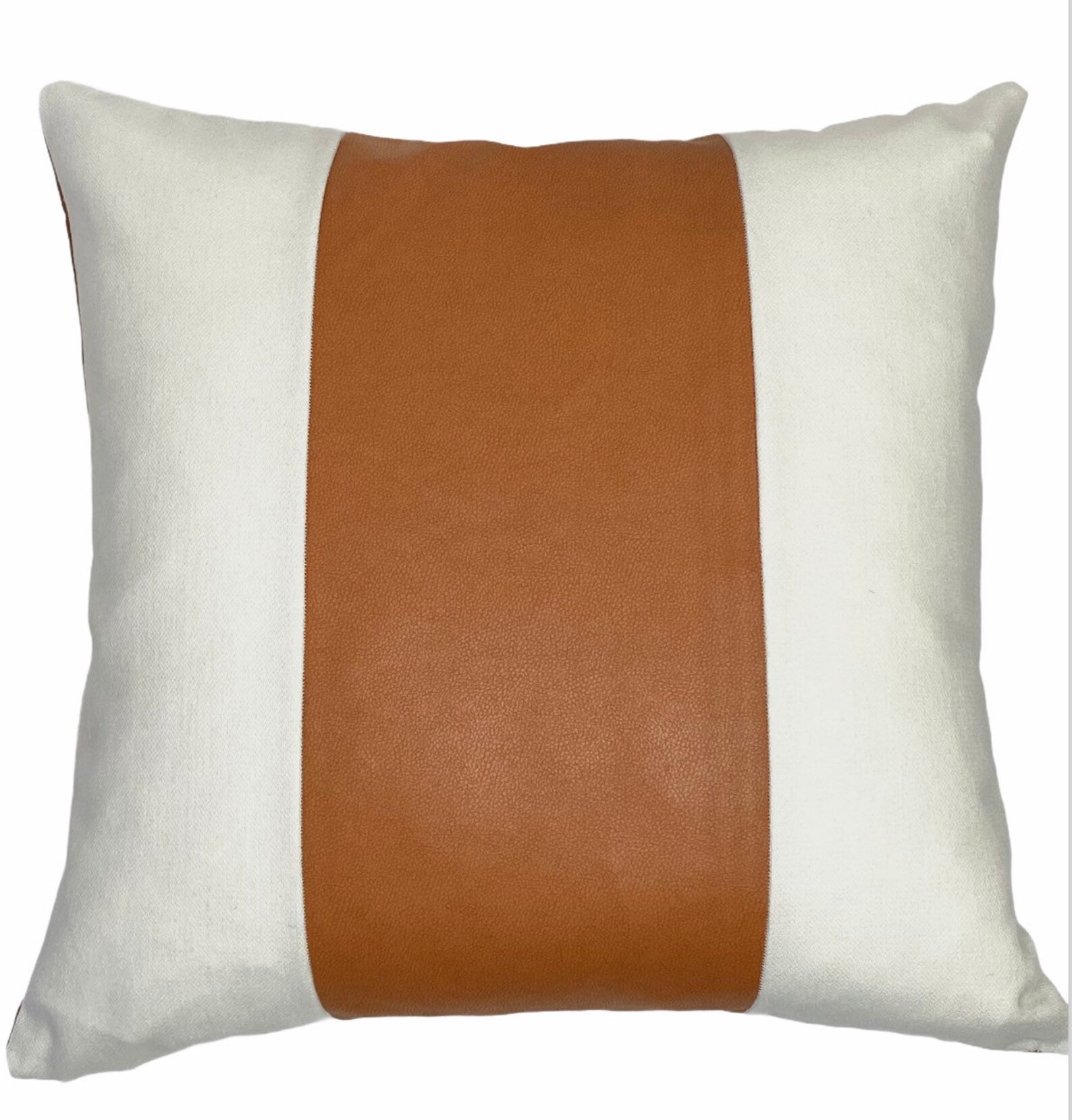 Faux Leather Stripe Pillow Cover 20x20 Boho Ivory Throw Home - Etsy