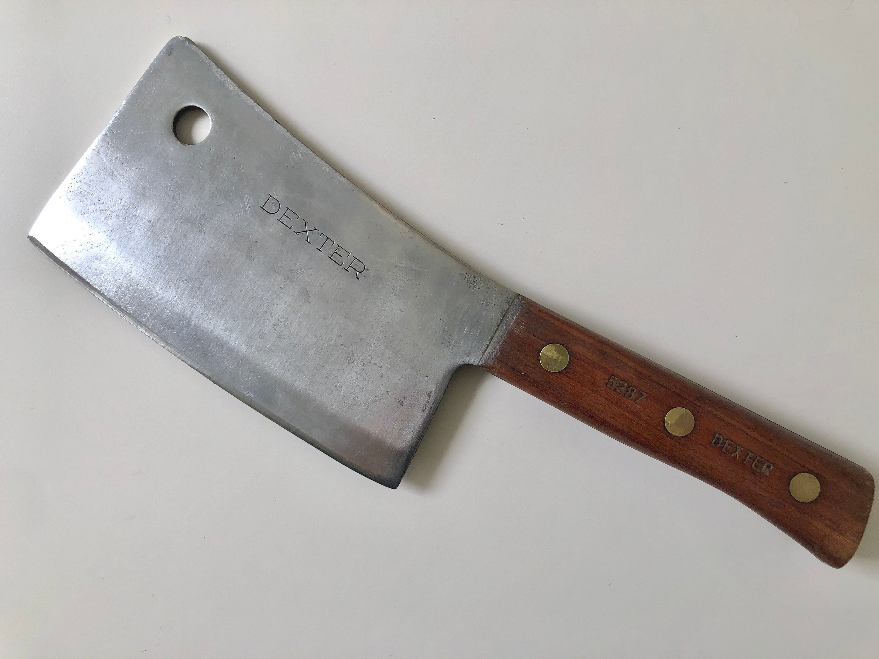Vintage DEXTER Chef Knife 10” Blade 48910 Full Tang Wood Handle Southbridge  Mass