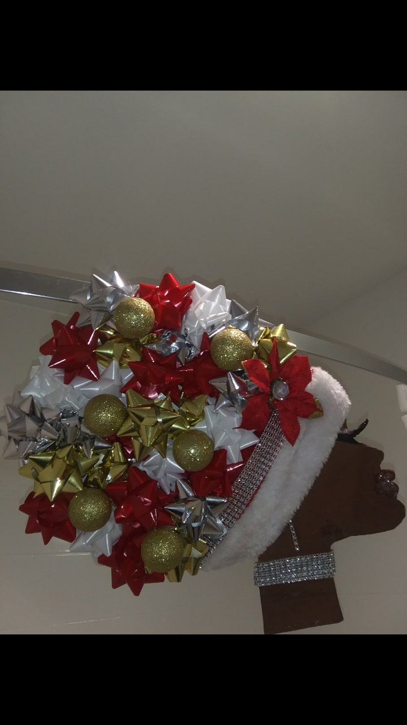 Christmas Bow Afro Diva wreath Etsy