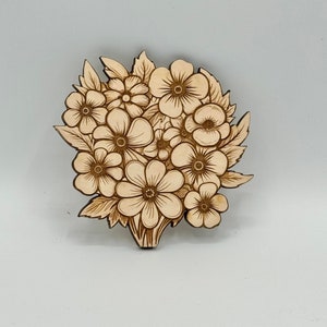 Bloem | Bloemenboeket | Ontwerp lasergravure | Glowforge | Lasergravurebestand | Digitaal bestand | 3D-illusie | PNG voor gravure
