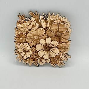 Bloem | Bloemenboeket | Ontwerp lasergravure | Glowforge | Lasergravurebestand | Digitaal bestand | 3D-illusie | PNG voor gravure