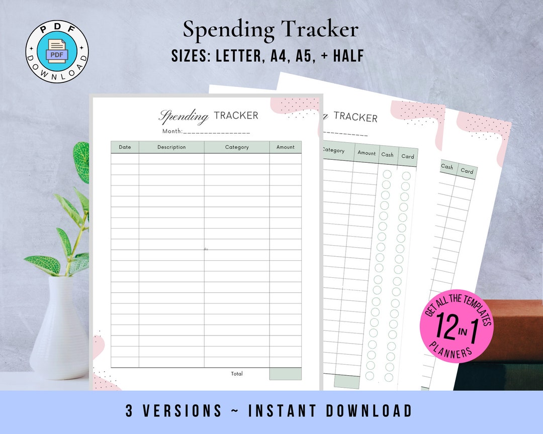 Spending Tracker Printable Expense Tracker Budget Template Etsy spending-tracker-printable-expense-tracker-budget-template-etsy