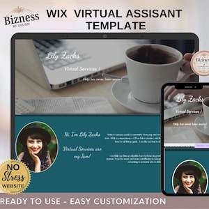 Wix website template Service business Virtual Assistant Business website  VA Wix Blog Wix  website Wix website design Landing, Lily