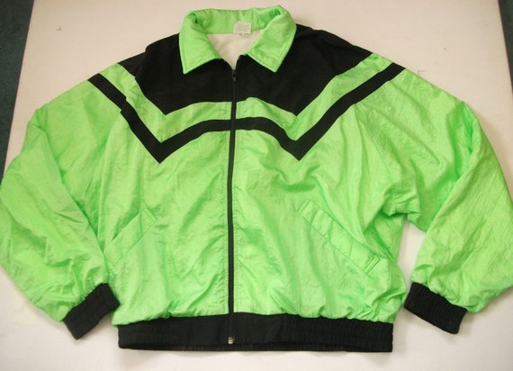 Neon green vintage windbreaker