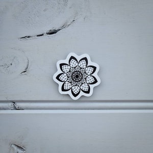 Naklejka Mandala Czarna Monochromatyczna