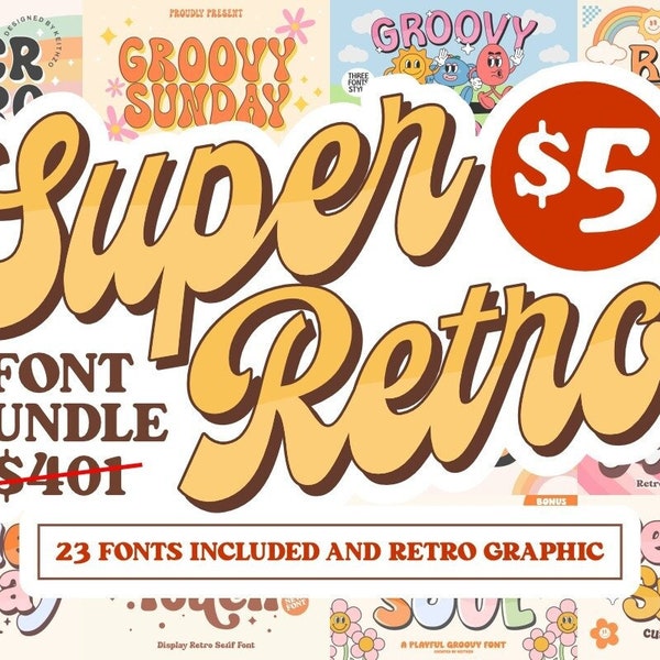 Super Retro Font and Graphics Bundle