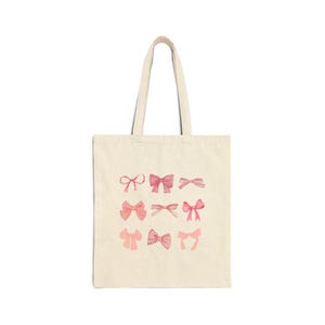 Coquette Bow Tote, Bow Lover Gift, Bow Tote Bag, Coquette Tote Bag, Girly Tote Bag, Bow Reusable Bag, Pink Coquette Tote, Pink Bow Bag
