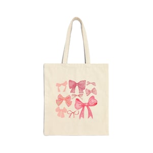 Coquette Bow Tote, Bow Lover Gift, Bow Tote Bag, Coquette Tote Bag, Girly Tote Bag, Bow Reusable Bag, Pink Coquette Tote, Pink Bow Bag