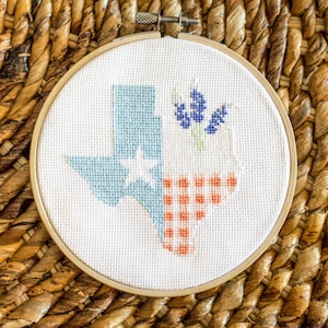 Texas State Bluebonnets Cross Stitch Pattern PDF