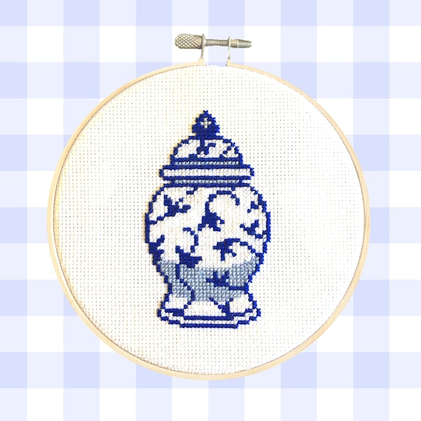 Ginger Jar Cross Stitch Pattern PDF