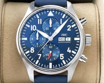 ヴィンテージ IWC パイロット クロノグラフ メンズウォッチ ブルーダイヤル | 男性へのギフト