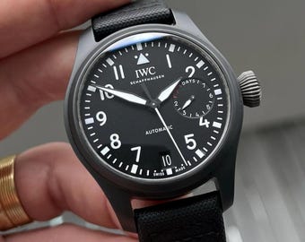 Vintage IWC Big Pilot Top Gun Ceramic 46mm IW502001 | Watch for Husband, Gift for Men