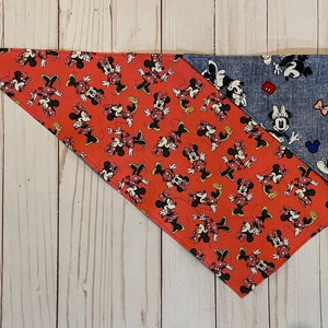 Reversible Dog Bandana with Licensed Minnie Mouse Fabric
