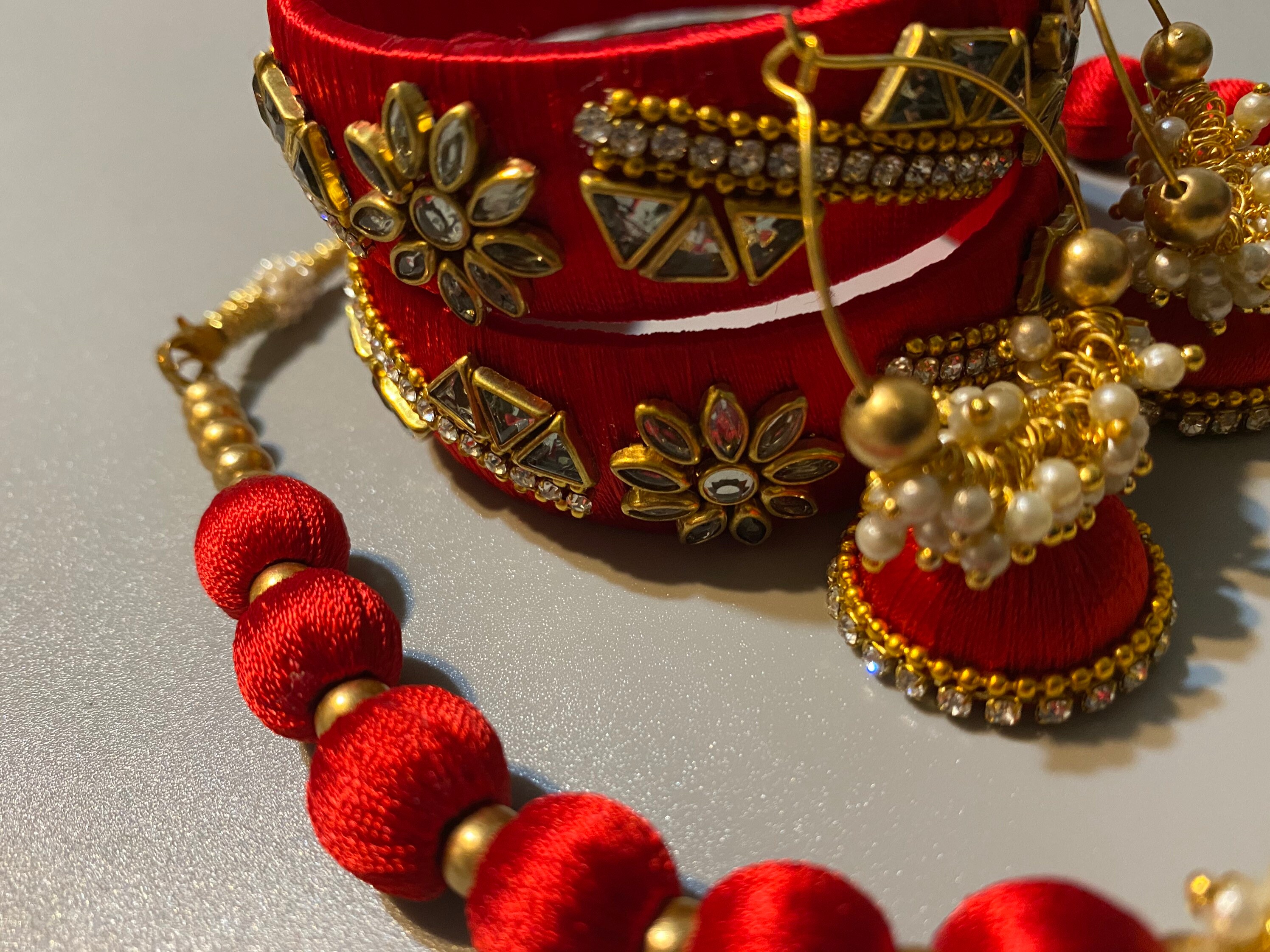 Handmade Silk ThreadCord Beads Indian Jewelry set Necklace Etsy