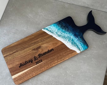 WHALE Ocean Resin Cutting Board Resin Charcuterie Board Ocean Charcuterie Board Resin Cheeseboard Beach Christmas Gift Ocean Gift New Couple