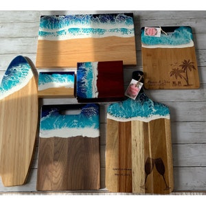 Ocean - Shoreline Ocean Wood Bar Board with Handle - 18-in - B