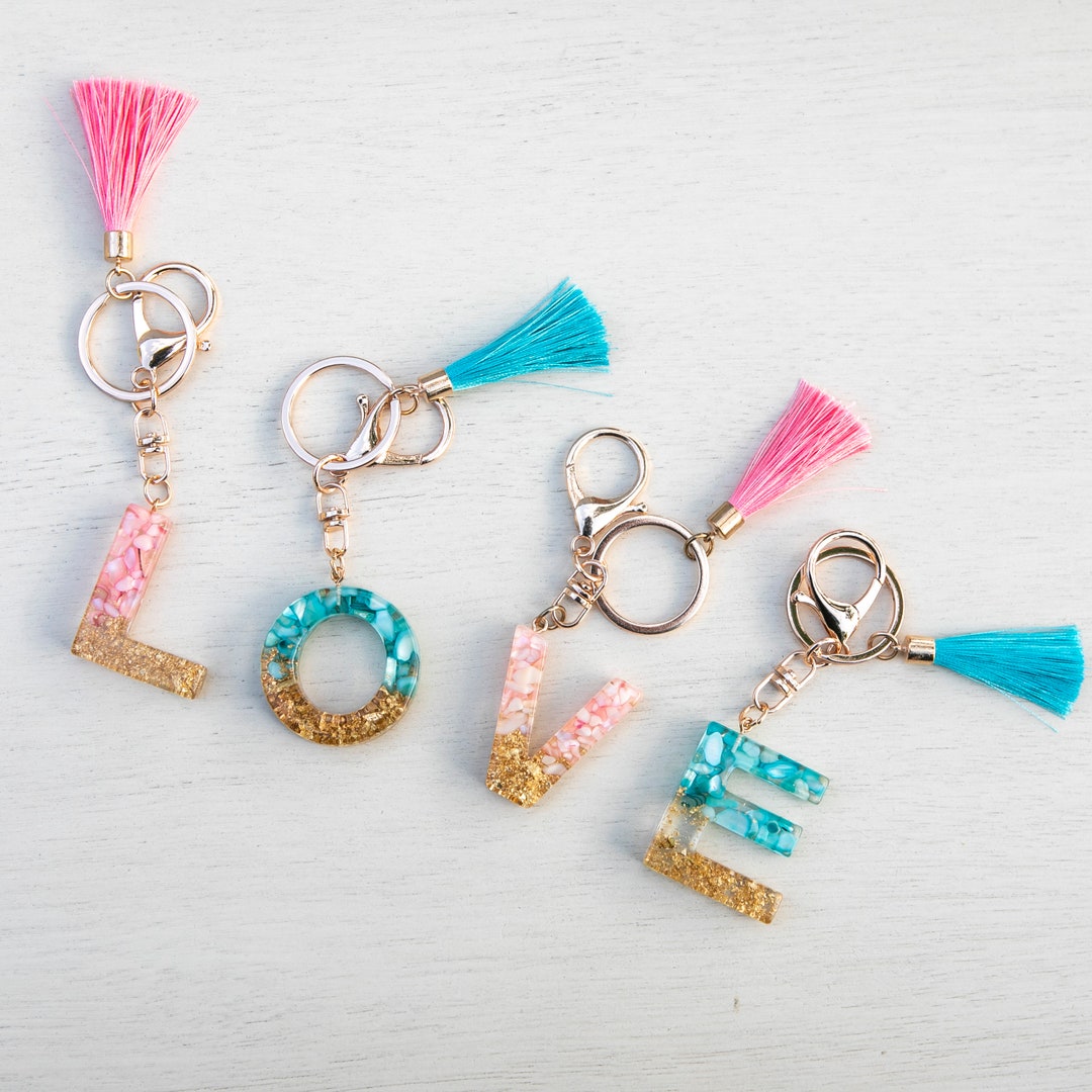 5 Little Monsters: Resin Initial Keychains
