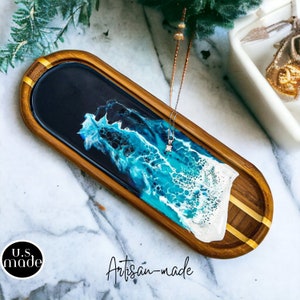 Ocean Resin Jewelry Tray Resin Trinket Tray Jewelry Tray Unique Vanity Tray Ocean ring dish Jewelry dish Trinket dish Epoxy Resin Tray her