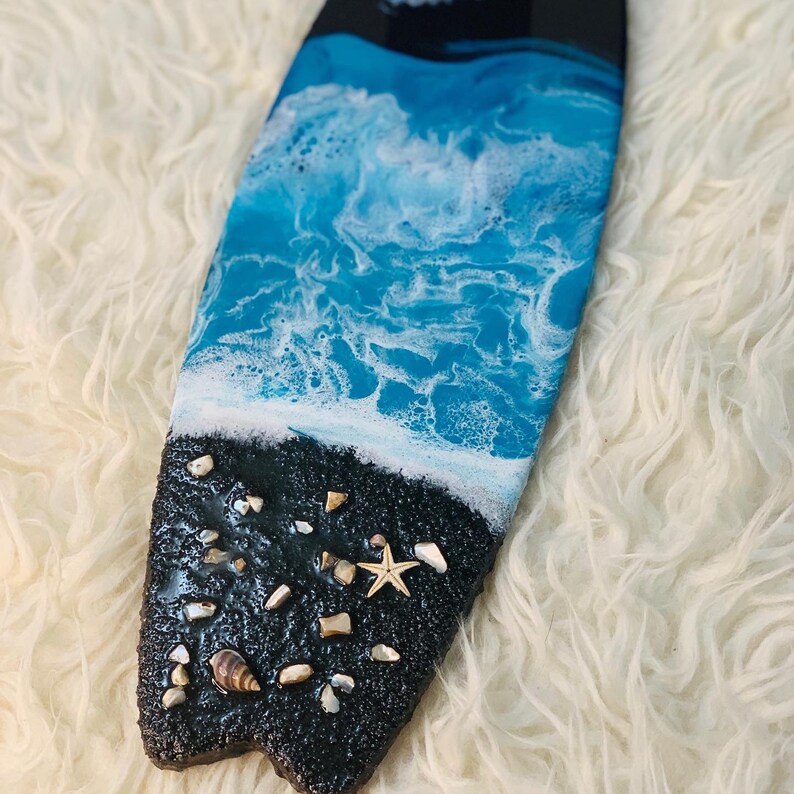 16 Epoxy Resin Surfboard Wall Art Wave Wood Art Etsy