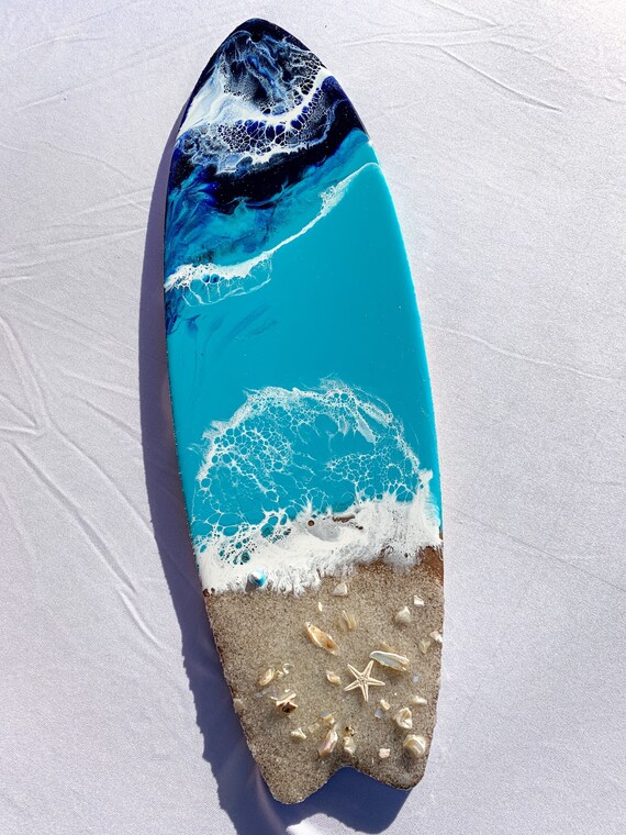 16 Epoxy Resin Surfboard Wall Art Wave Wood Art | Etsy