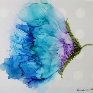 Cartes individuelles - Peintures de fleurs d'encre d'alcool