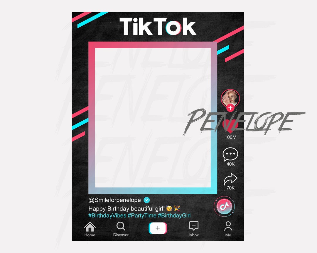 PREMIUM TIKTOK CHALK Cut Out Frame, Custom, Photobooth, Selfie, Frame