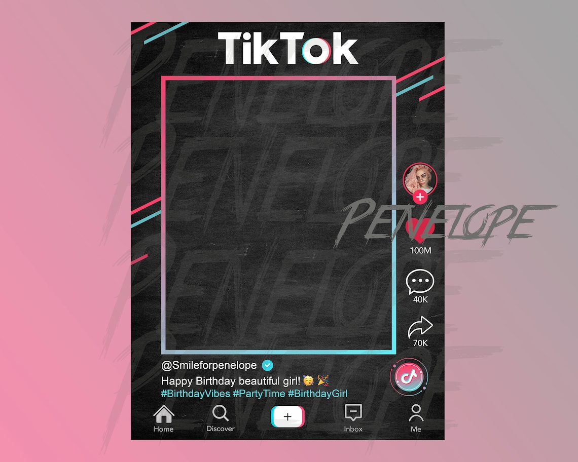 PREMIUM TIKTOK CHALK Cut Out Frame Custom Photobooth Etsy