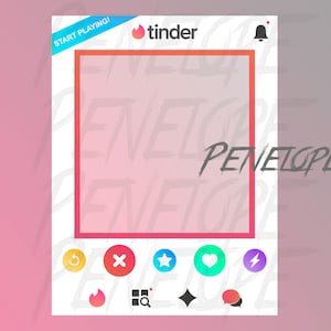 PREMIUM TINDER PLAY, Walentynki, Wycinana ramka, Wycinanka, Fotobudka, Rekwizyt na imprezę, Wydruk