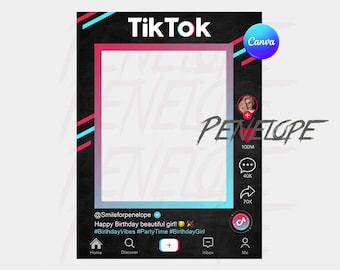 Custom TikTok Birthday Photobooth Frame (Digital File)