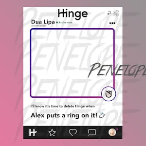 Niestandardowa ramka do selfie z zawiasami, wycięcie na aplikację randkową (projekt cyfrowy)
