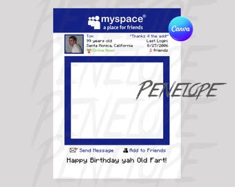 Retro Myspace Selfie Frame, Y2K Photobooth (Digital Design)