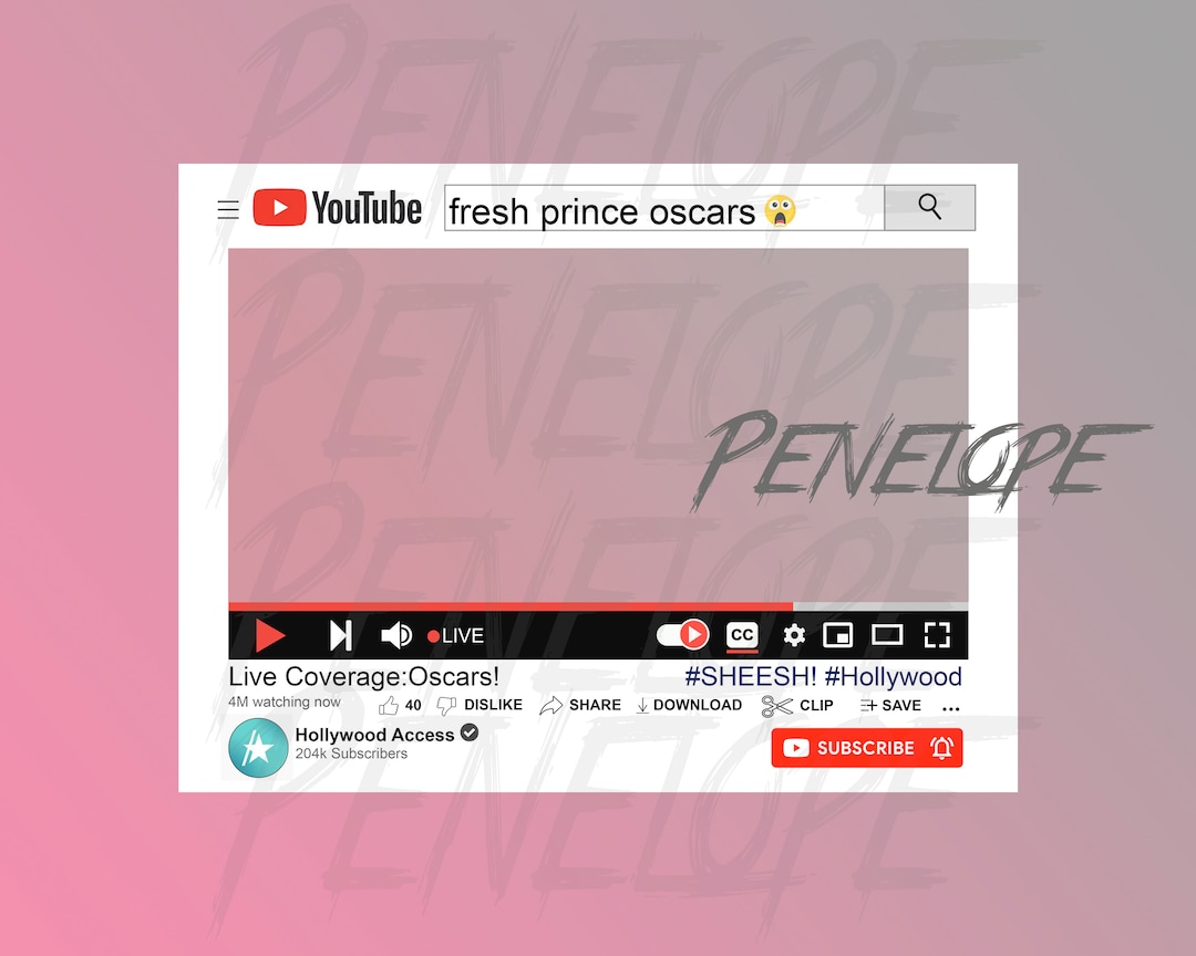 PREMIUM YOUTUBE Custom Cut Out Frame, Photobooth, Selfie, Prop, Digital ...