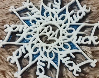 Mature Listing* 2021 Commemorative Ornament Fuckflake Acrylic Ornament with Ribbon. Funny Ornament for 2021 Christmas Snowflake