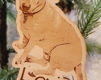 Personalized Pet Photo Ornament, Custom Dog or Cat Memorial