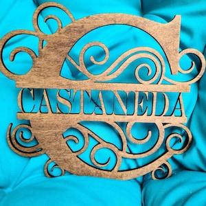 Monogram or Last Name Sign. Great for Wall, Fireplace, Shelf. Available in all Colors.